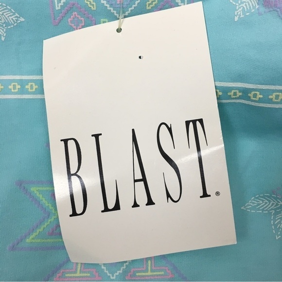 VINTAGE Blast Short Sleeve Puff Sweatshirt Top Southwestern Roses Medium NWT - Picture 10 of 13